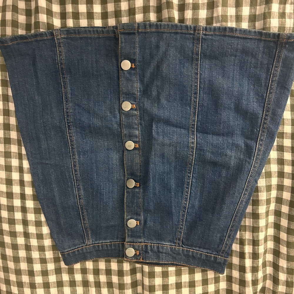 H&M Blue Denim Button-Up A line Skirt